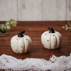 Halloween Kürbis Salz & Pfefferstreuer Beige