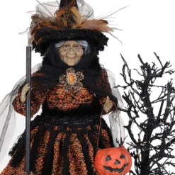 Beleuchtete Geisterhexe Aus Dem Märchenwald 54cm 7 Beleuchtete Geisterhexe Aus Dem Märchenwald 54cm -Halloween-Requisitenladen beleuchtete maechenhexe aus dem geisterwald lighted haunted trail witch on base halloween deko 54767 03