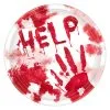 Blutige Halloween Pappteller Help 10 St. -Halloween-Requisitenladen blutige halloween pappteller help halloween partygeschirr 28500