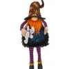 Leuchtender Halloween Zwerg Kantenhocker Mit Geist 75cm -Halloween-Requisitenladen bunter halloween gnom kantenhocker leuchtend 75cm multi color led lighted plush halloween gnome shelf sitter 54264
