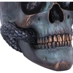 Schuppige Schlange In Totenkopf 19cm -Halloween-Requisitenladen das schicksal der schlange gothic schaedel 19cm serpentine fate gothic snake skull gothic deko totenkopf 53993 6