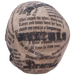 Dracula Totenkopf Mit Bram Stoker Zitaten -Halloween-Requisitenladen dracula totenschaedel mit bram stoker zitaten vampir totenkopf gothic deko halloween tischdeko 50770 03