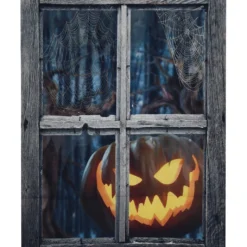 Fenster Illusion Mit Unheimlichem Halloween Kürbis 120cm