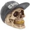 Gangster Totenschädel "Thug Life" 15,8cm -Halloween-Requisitenladen gangster totenkopf gangster totenschaedel gangster skull skull with gold teeth 53388 01