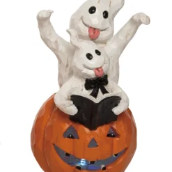 Leuchtkürbis Mit Geistern & Buch 22cm