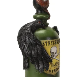 Giftflasche Mit Blutigem Augapfel & Krähe 20cm -Halloween-Requisitenladen giftflasche mit blutigem auge und schwarzem rabe poision bottle with bloody eyeball and raven gothic deko 54745 04