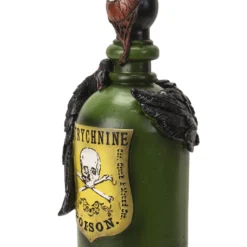 Giftflasche Mit Blutigem Augapfel & Krähe 20cm -Halloween-Requisitenladen giftflasche mit blutigem auge und schwarzem rabe poision bottle with bloody eyeball and raven gothic deko 54745 05