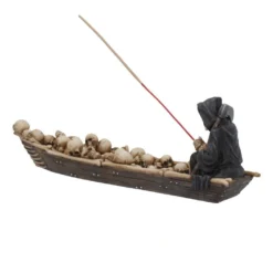Sensenmann Mit Fähre Räucherstäbchenhalter -Halloween-Requisitenladen grim reaper faehrmann raeucherstaebchenhalter grim reaper ferryman insence holder gothic deko 39254 04