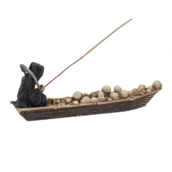 Sensenmann Mit Fähre Räucherstäbchenhalter -Halloween-Requisitenladen grim reaper faehrmann raeucherstaebchenhalter grim reaper ferryman insence holder gothic deko 39254 06