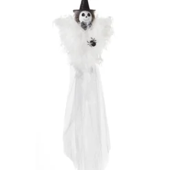 Weiße Hängende Geister Spinnen Hexe 53cm