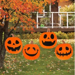 Halloween Kürbis Gesichter Gartenstecker 4 St.