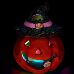 Halloween Kürbis Keramik Mit LED 12x9cm 8 Halloween Kürbis Keramik Mit LED 12x9cm -Halloween-Requisitenladen halloween keramik kuerbis mit led ceramic halloween pumpkin w led halloween deko 51733 03