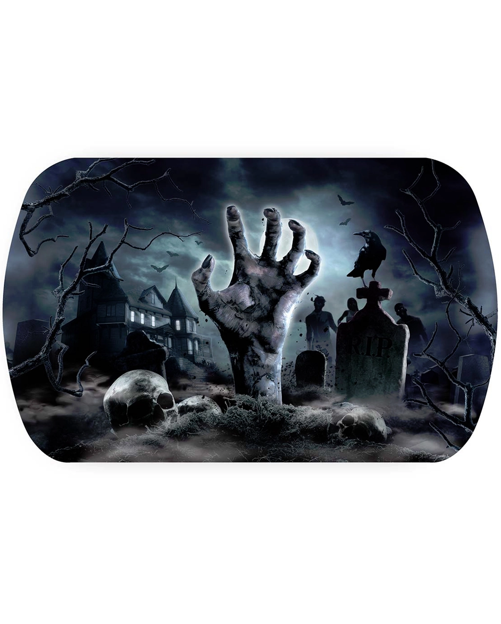 Zombie Friedhof Halloween Tablett 3 Zombie Friedhof Halloween Tablett