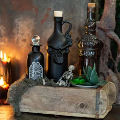 Vintage Glasflasche Kristallschliff Eckig 23cm 7 Vintage Glasflasche Kristallschliff Eckig 23cm -Halloween-Requisitenladen jekyll and hyde giftflasche jekyll and hyde poision bottle halloween tischdeko gothic homeware 52022 07 1