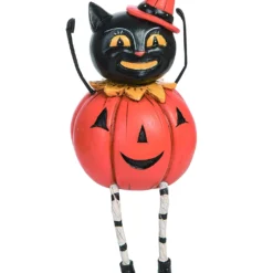 Johanna Parker Kürbis Katze Vintage Figur