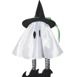 Kleines Weißes Gespenst Mit Hexenhut 36 Cm -Halloween-Requisitenladen kleiner weisser geist mit hexenhut little white ghost with witch hat 39603 04