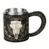 Bierkrug Mit Gehörntem Stierschädel 2 Bierkrug Mit Gehörntem Stierschädel -Halloween-Requisitenladen krug mit longhorn tierschaedel totenkopf bierkrug mit stierschaedel longhorn bull skull mug 51392 01