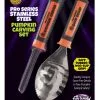 2-tlg. Kürbis Schnitzset -Halloween-Requisitenladen kuerbis schnitz set 2 tlg werkzeug fuer halloween kuerbis aushuellen pro pumpkin carving tools set 31284 1
