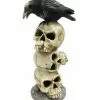 Rabe Auf Totenschädel Turm Mit LED Licht 29cm -Halloween-Requisitenladen rabe auf totenkopf turm mit led licht raven on skull tower with led light halloween deko 51580 01