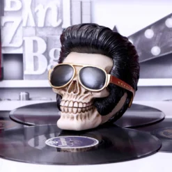 Rock 'n' Roll Totenschädel 17cm -Halloween-Requisitenladen rock n roll totenkopf rock n roll totenschaedel rock n roll skull rockabilly wohnaccessoire 53392 06