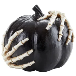 Kürbis Mit Greifenden Skeletthänden Schwarz