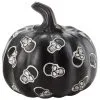 Kürbis Mit Totenschädeln Schwarz 13cm -Halloween-Requisitenladen schwarzer kuerbis mit totenkoepfen 13cm black pumpkin with skulls halloween kuerbis deko 54697
