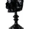 Schwarzer Totenschädel Als Ringehalter 21cm -Halloween-Requisitenladen schwarzer totenkopf als ringehalter schwarzer totenschaedel als ringhalter black skull ring holder gothic wohnaccessoire 54858 01
