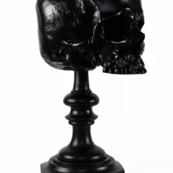 Schwarzer Totenschädel Als Ringehalter 21cm -Halloween-Requisitenladen schwarzer totenkopf als ringehalter schwarzer totenschaedel als ringhalter black skull ring holder gothic wohnaccessoire 54858 03
