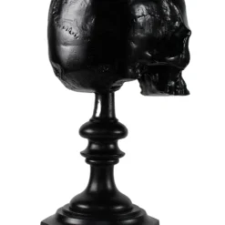 Schwarzer Totenschädel Als Ringehalter 21cm -Halloween-Requisitenladen schwarzer totenkopf als ringehalter schwarzer totenschaedel als ringhalter black skull ring holder gothic wohnaccessoire 54858 04