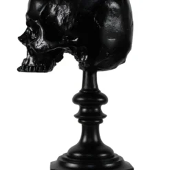 Schwarzer Totenschädel Als Ringehalter 21cm -Halloween-Requisitenladen schwarzer totenkopf als ringehalter schwarzer totenschaedel als ringhalter black skull ring holder gothic wohnaccessoire 54858 05