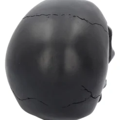 Schwarzer Totenschädel Mit Goldener Rose 15cm -Halloween-Requisitenladen schwarzer totenkopf mit goldener rose black skull with golden rose gothic deko gothic totenkopf 54621 05