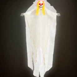 Skelettbraut Mit Leuchtendem Totenschädel 105cm -Halloween-Requisitenladen skelettbraut mit leuchtendem totenkopf skeleton bride with blinking skull halloween deko 51743 04