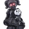Gothic Puppe Mit Roten LED Augen 2 Gothic Puppe Mit Roten LED Augen -Halloween-Requisitenladen spooky doll mit roten led augen schwarze gothic puppe halloween deko 36339