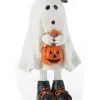 Niedliche Geister Figur Mit Kürbis Tasche 13cm -Halloween-Requisitenladen suesse geist figur mit pumpkin tasche 13cm sweet ghost figure with pumpkin bag trick or treat halloween figur 53708