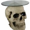 Totenschädel Tisch Mit Glasplatte 56,5cm -Halloween-Requisitenladen totenkopf tisch mit runder glasplatte totenschaedel tisch mit runder glasplatte skull table with round glass plate 54783 01