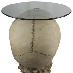 Totenschädel Tisch Mit Glasplatte 56,5cm 10 Totenschädel Tisch Mit Glasplatte 56,5cm -Halloween-Requisitenladen totenkopf tisch mit runder glasplatte totenschaedel tisch mit runder glasplatte skull table with round glass plate 54783 04