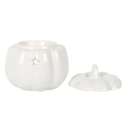 Weiße Halloween Kürbis Duftlampe -Halloween-Requisitenladen weisse jack o lantern kuerbis duftlampe white jack o lantern pumpkin oil burner halloween tischdeko 53767 03