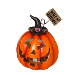 Halloween What Up Witches Kürbis Mit LED 14cm