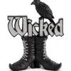 Wicked Hexenstiefel Glitter Deko Mit Krähe 24cm -Halloween-Requisitenladen wicked hexenstiefel mit rabe glitter deko wicked witch boots with raven glitter deco deko walpurgisnacht 54376 2
