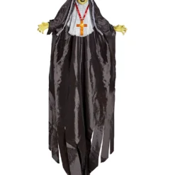 Halloween-Requisitenladen -Halloween-Requisitenladen zombie nonne mit blinkenden augen zombie nun with blinking eyes halloween haengefigur halloween deko 51742 02