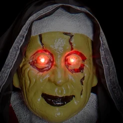 Untote Nonne Mit Blinkenden Augen 137cm -Halloween-Requisitenladen zombie nonne mit blinkenden augen zombie nun with blinking eyes halloween haengefigur halloween deko 51742 03